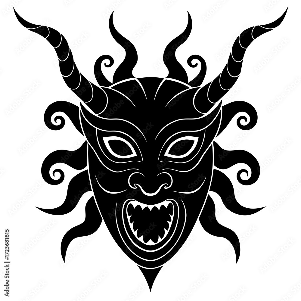 Fototapeta premium Shadow Beast Mask Ornament vector 