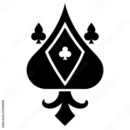 Royal playing card symbols with crown