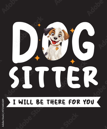 Cute dog sitting and offering comfort with a friendly supportive message for pet owners and animal lovers