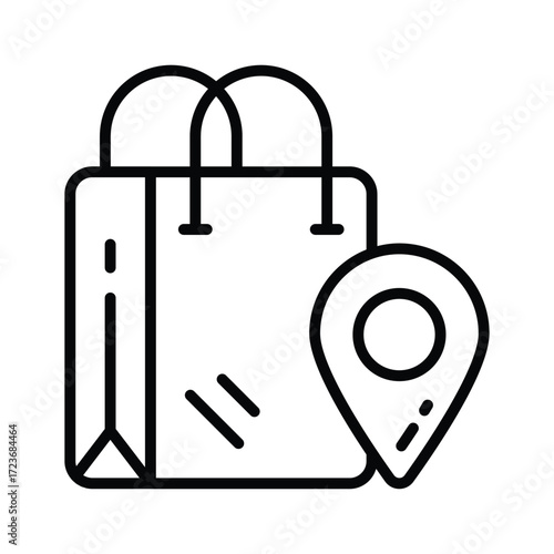 Get this amazing flat style icon of shopping location in trendy style