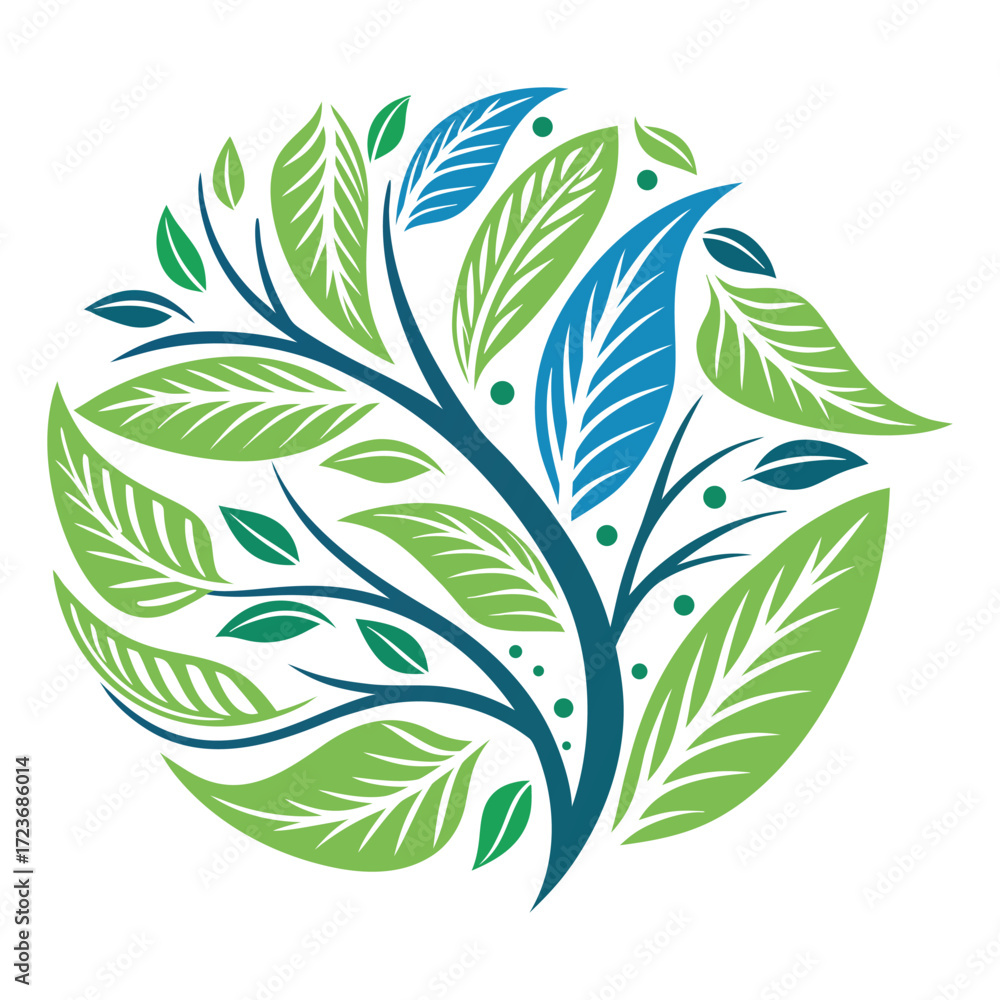 Fototapeta premium Nature & Eco Logo - Flat, Gradient, Futuristic Green Designs.