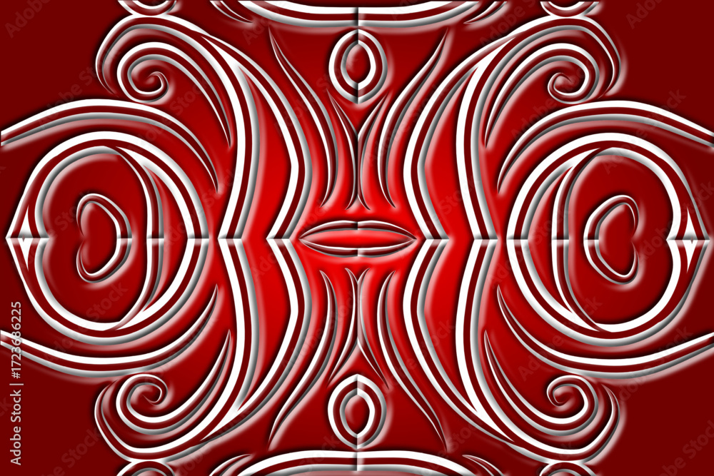 Fototapeta premium paper cut Beautiful classic design colourful background with flower leaf line art pattern of indonesian culture traditional batik 