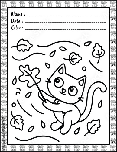 Doodle monsters seamless pattern Bold & Easy Coloring Page with Cute Animals for Adults and Kid. High resolution (300 DPI), Ready to print on standard 8.5x11-(A4) inch paper With (No Bleed), 