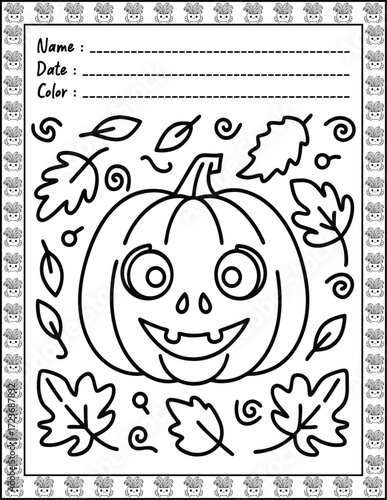 Doodle monsters seamless pattern Bold & Easy Coloring Page with Cute Animals for Adults and Kid. High resolution (300 DPI), Ready to print on standard 8.5x11-(A4) inch paper With (No Bleed), 
