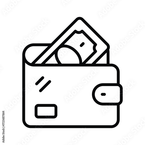 Money storage, finance, and ecommerce transactions, Creative icon of wallet