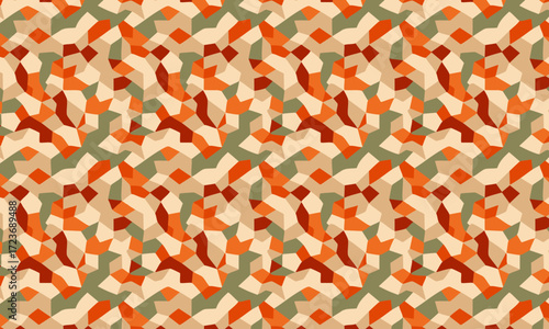 Seamless Retro 70s Abstract Mosaic Terrazzo Pattern
