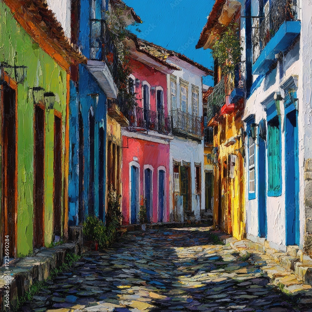 Fototapeta premium Colorful South American alleyway (1)