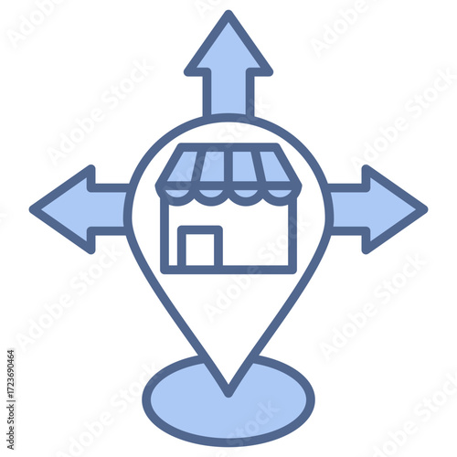 Market Expansion Blue Icon