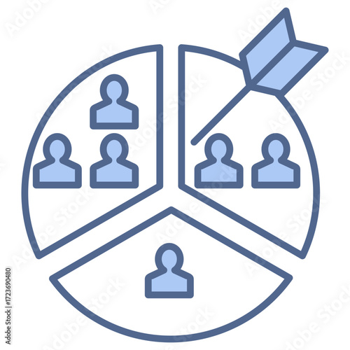Market Segmentation Blue Icon