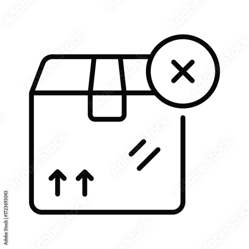 Premium flat style icon of rejected parcel in modern stylee