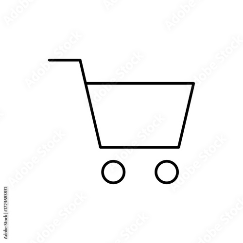 A minimalist empty shopping cart icon
