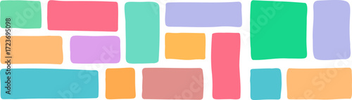 Doodle colorful hand drawn rectangle paint shapes, Colorful Doodle Border Shapes with Wavy Edges, different boxes