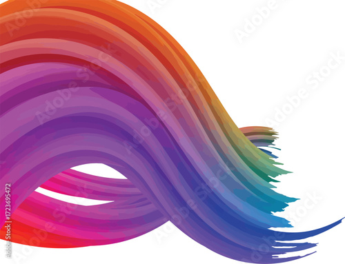 Abstract colorful swirled brushstrokes graphic design.