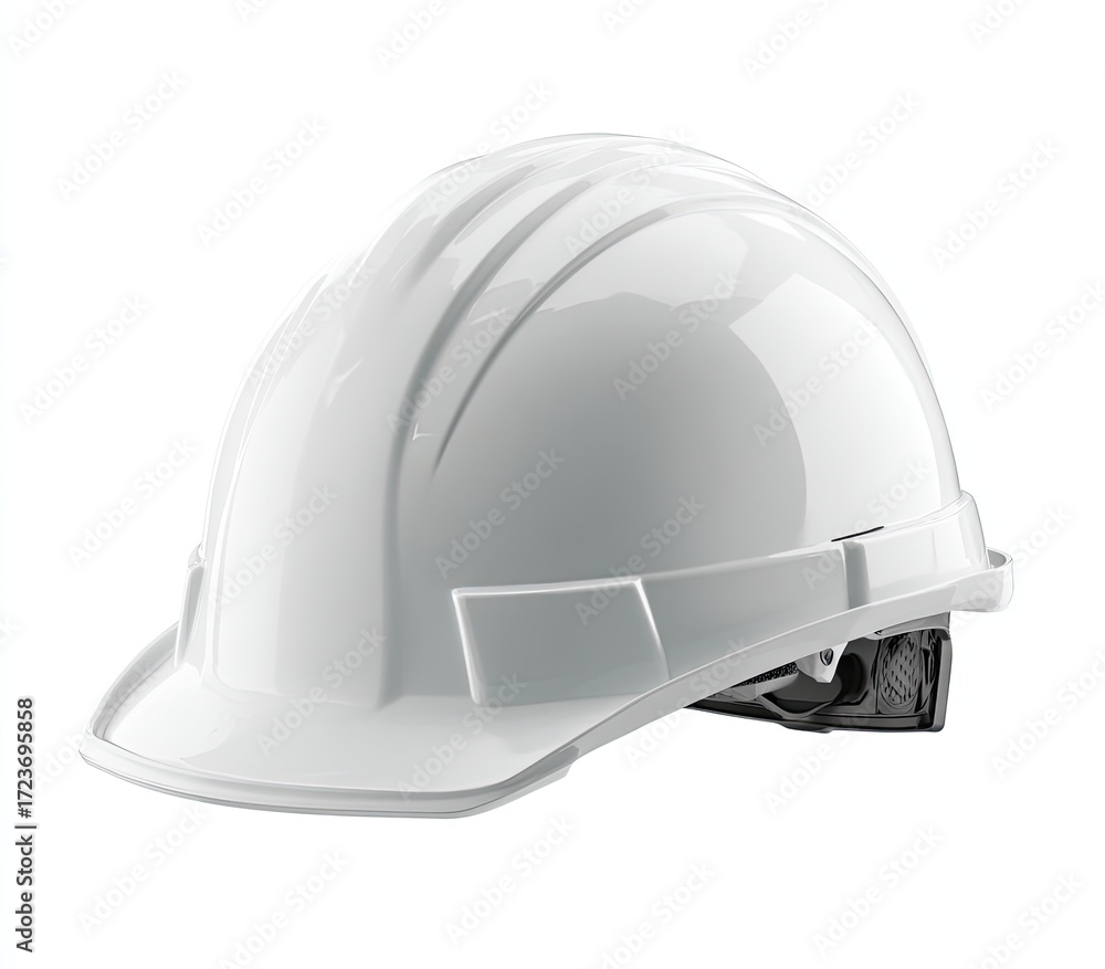 Fototapeta premium White safety helmet, angled view