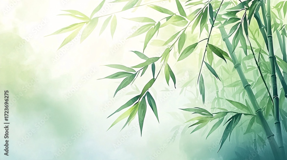 Naklejka premium Fresh bamboo leaf background image
