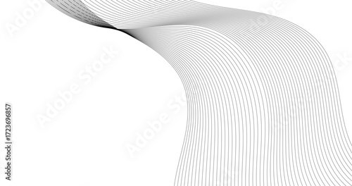 Abstract Black wave on white background Copy Space Template for design
