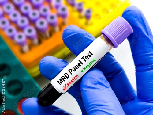 Measurable or minimal residual disease (MRD) Panel Test, a diagnostic tool used to detect and monitor cancer cells in patients who have undergone treatment.