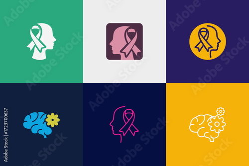 Creative Minimalist Mental Health Logo Bundle – Modern Therapy and Psychology Icon Set