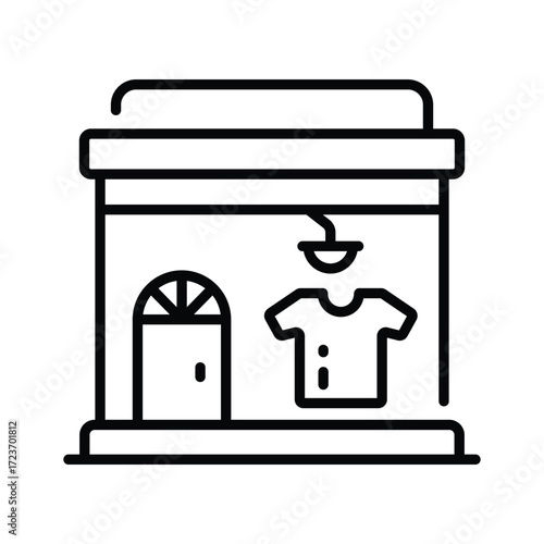 Garments shop icon symbolizing clothing, fashion retail, and ecommerce stores