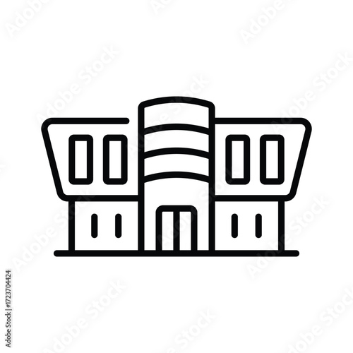 Shopping mall icon representing retail outlets, shops, and ecommerce markets