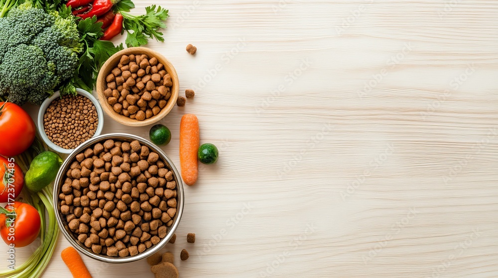 Fototapeta premium natural dog food with visible chunks of real meat and vegetables