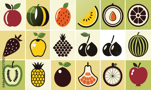 A colorful collection of fresh fruits and vegetables including apples, oranges, bananas, and strawberries, perfect for a healthy
