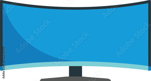 Modern ultra wide curved monitor mockup vector illustration scalable eps for digital display graphics