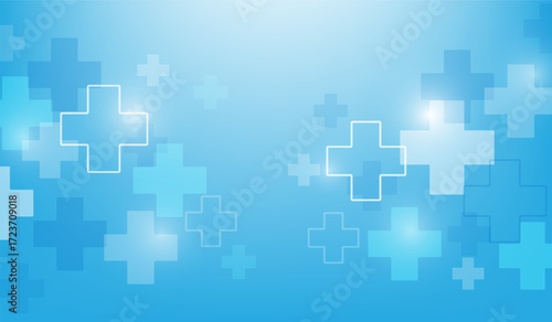 healthcare Medical Cross Shape blue background. hospital geometry wallpaper technology. science and chemistry concept. vector illustration background