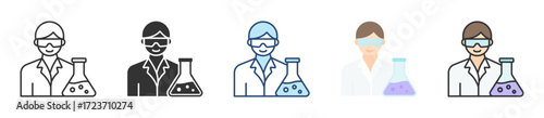Lab Technician Icon Set Multiple Style Collection