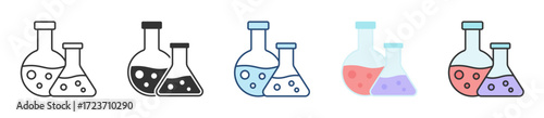 Laboratory Glassware Icon Set Multiple Style Collection