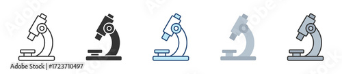 Microscope Icon Set Multiple Style Collection
