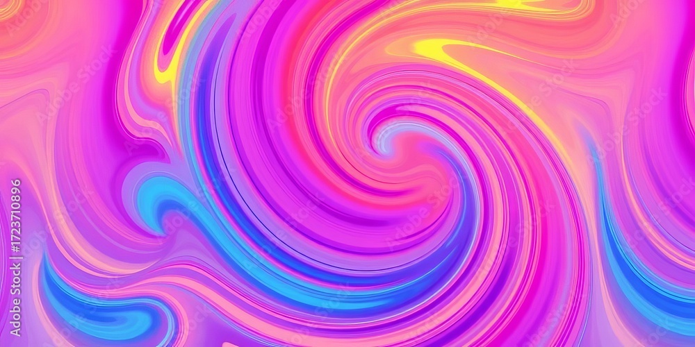 Obraz premium Abstract swirling vibrant color gradient, seamless repeat pattern, geometric, flyer