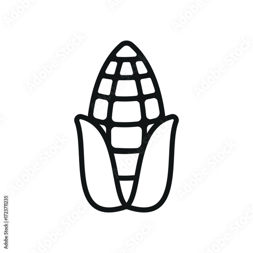 Corn icon in outline style representing grocery, food, and organic projects