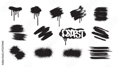 Spray paint texture element set