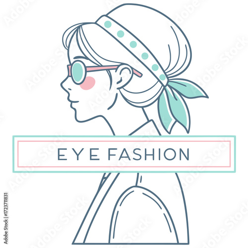 Stylish woman with headscarf and glasses