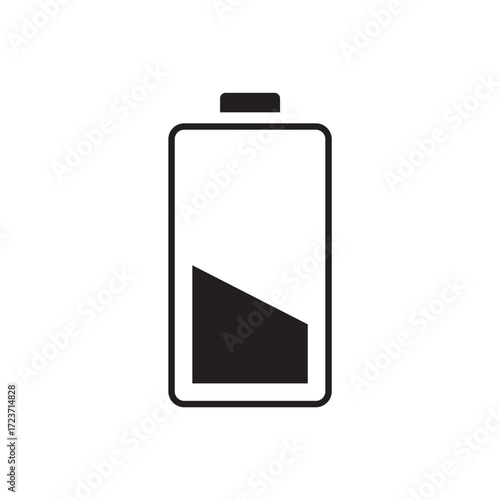 Half-Full Battery Charge Level Status Simple Flat Icon