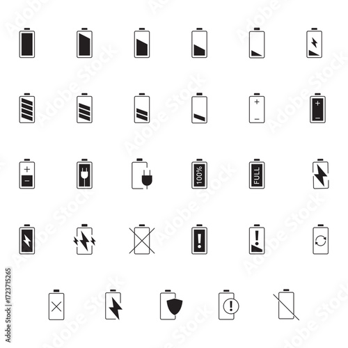 Rechargeable Battery and Power Symbols