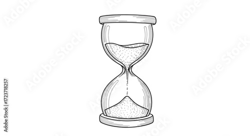 Elegant Hourglass Illustration: A Timeless Symbol for Time Management Concepts