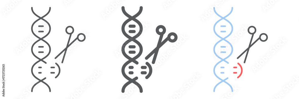 Obraz premium Genome editing line and glyph icon, technology and dna, dna editing sign, vector graphics, a linear pattern on a white background, eps 10.