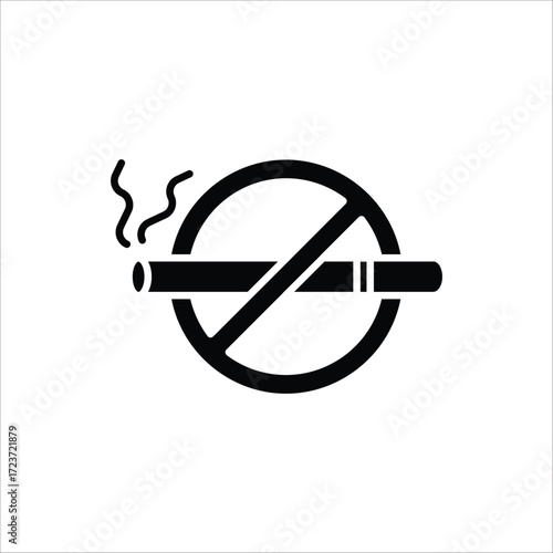 No Smoking icon. Stop smoke symbol. Hotel service symbol. Vector illustration for web design, isolated on white background.