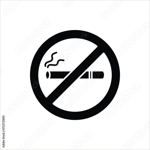 No Smoking icon. Stop smoke symbol. Hotel service symbol. Vector illustration for web design, isolated on white background.