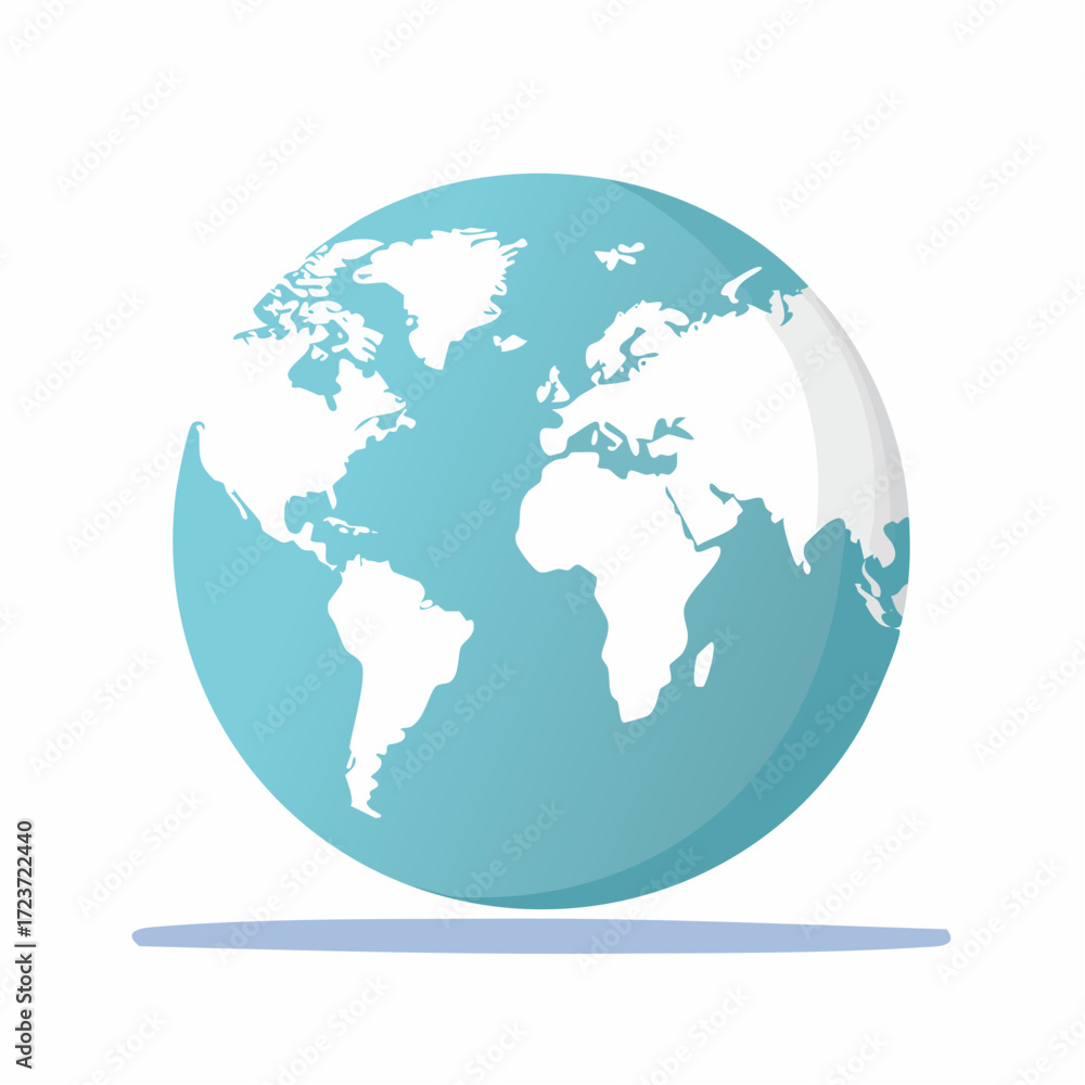 Naklejka premium blue globe with world map