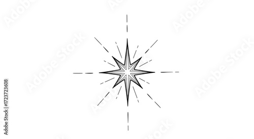 Elegant Star Burst Design on White Background for Festive Flair