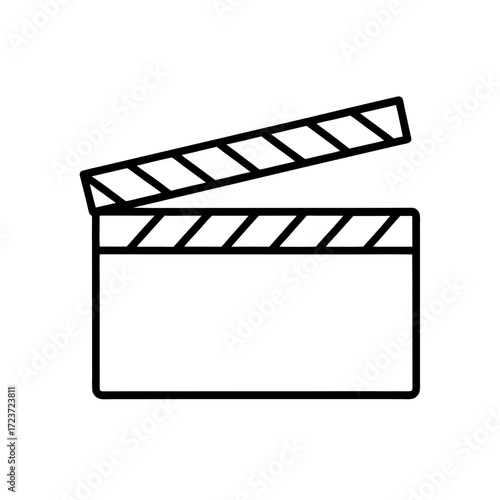 Outline of a film clapper on transparent background