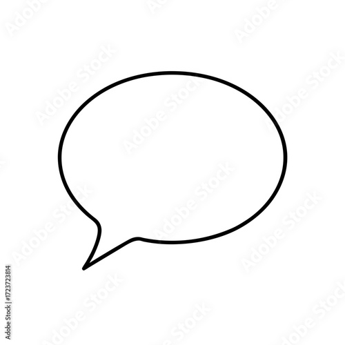 Simple speech bubble icon on transparent background