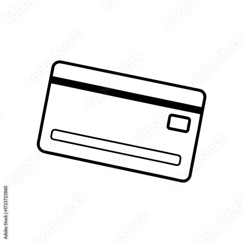 Outline of a credit card on transparent background