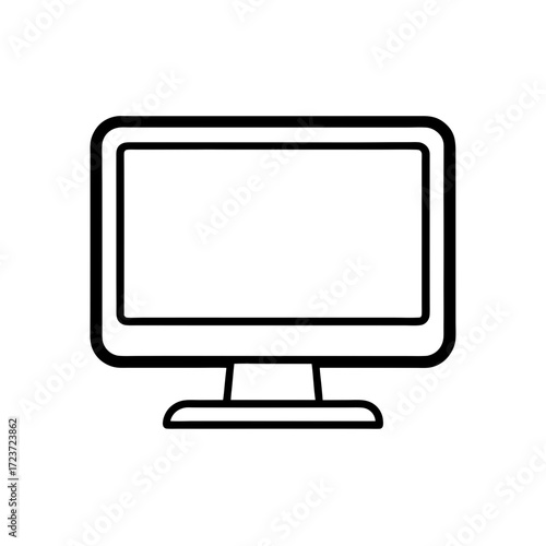 Outline of a computer monitor on transparent background