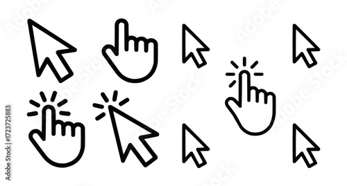 Cursor icons set and Computer curser vector icon Pointing sign 