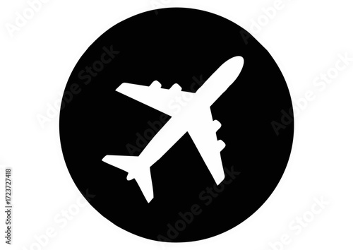 Stylized yellow airplane flying in a clear blue sky, vector illustration 