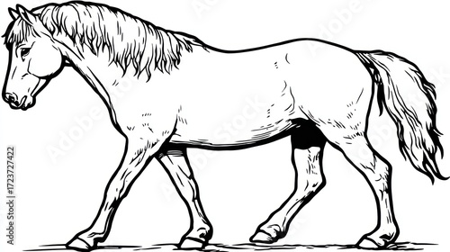 Side view horse illustration